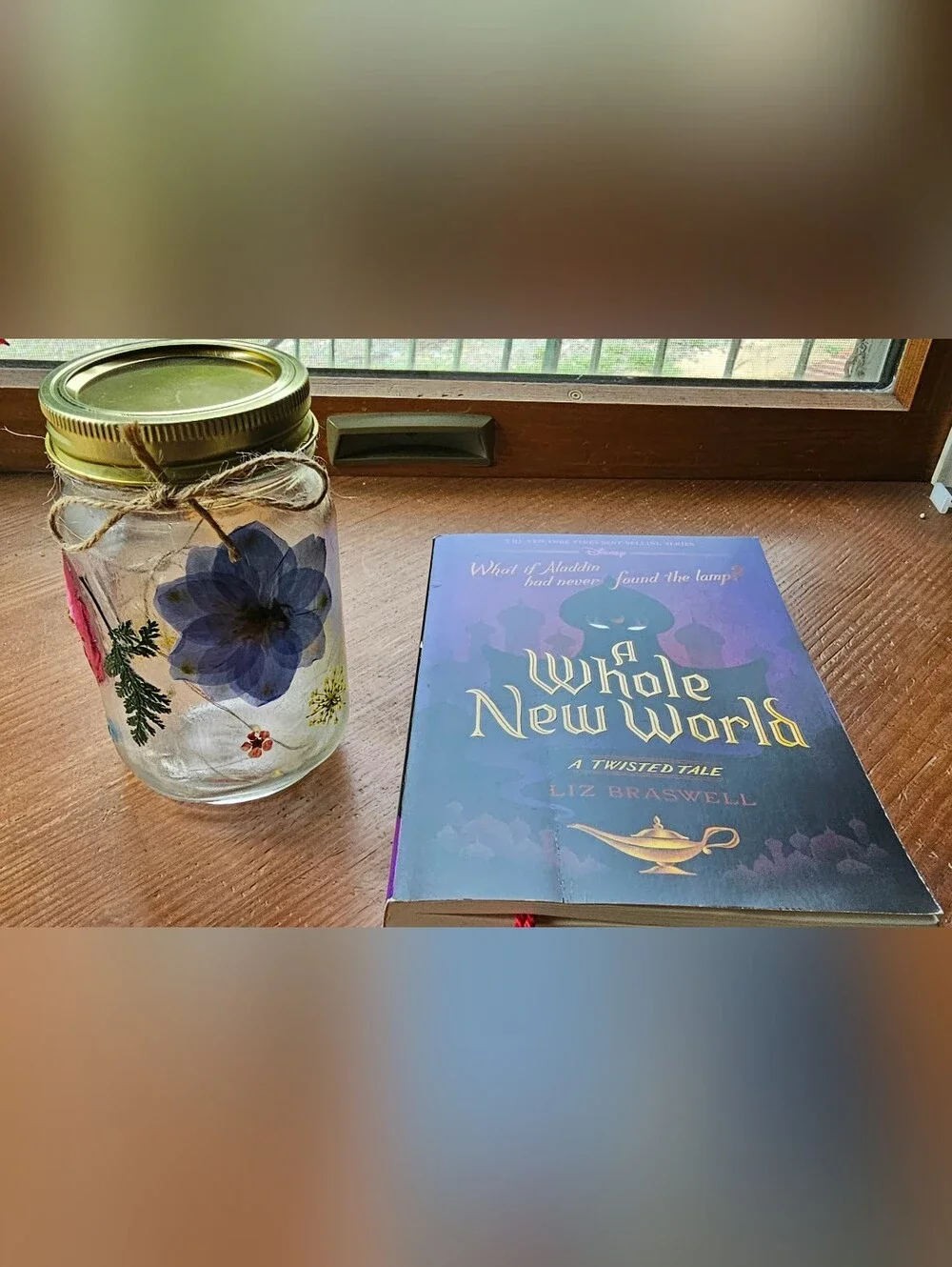 Handmade Floral Mason Fairy Jar Wildflower Meadow Lantern Nightlight Decor